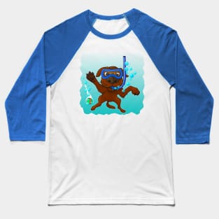 Dog in the pool Baseball T-Shirt